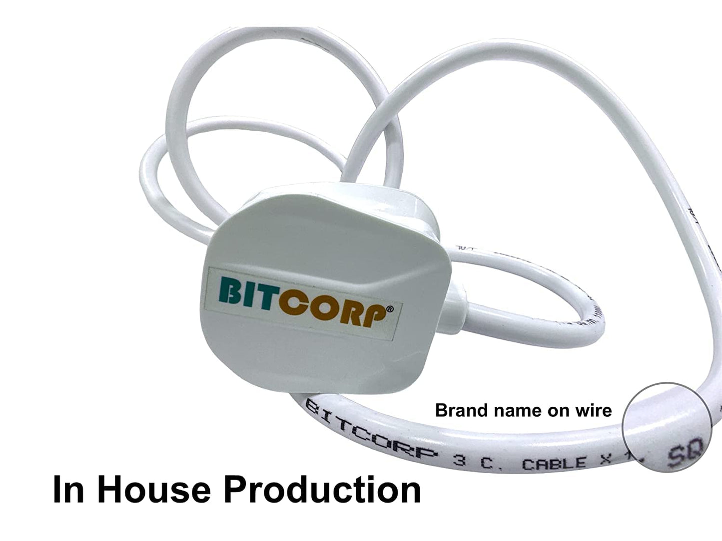 Bitcorp Power Strip 4 Socket 4 Mcb, 16AMP 6000W Extension Board with Surge Protection Cord for Home, Office, Fridge, Cooler, Computer, Air Conditioner (White) 220 Volts