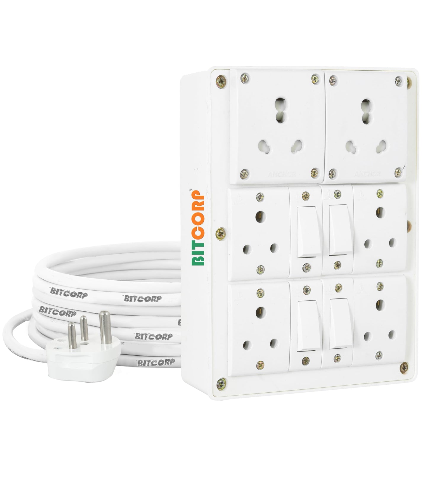 BITCORP Heavy Duty Extension Board 6 Socket 4 Switch