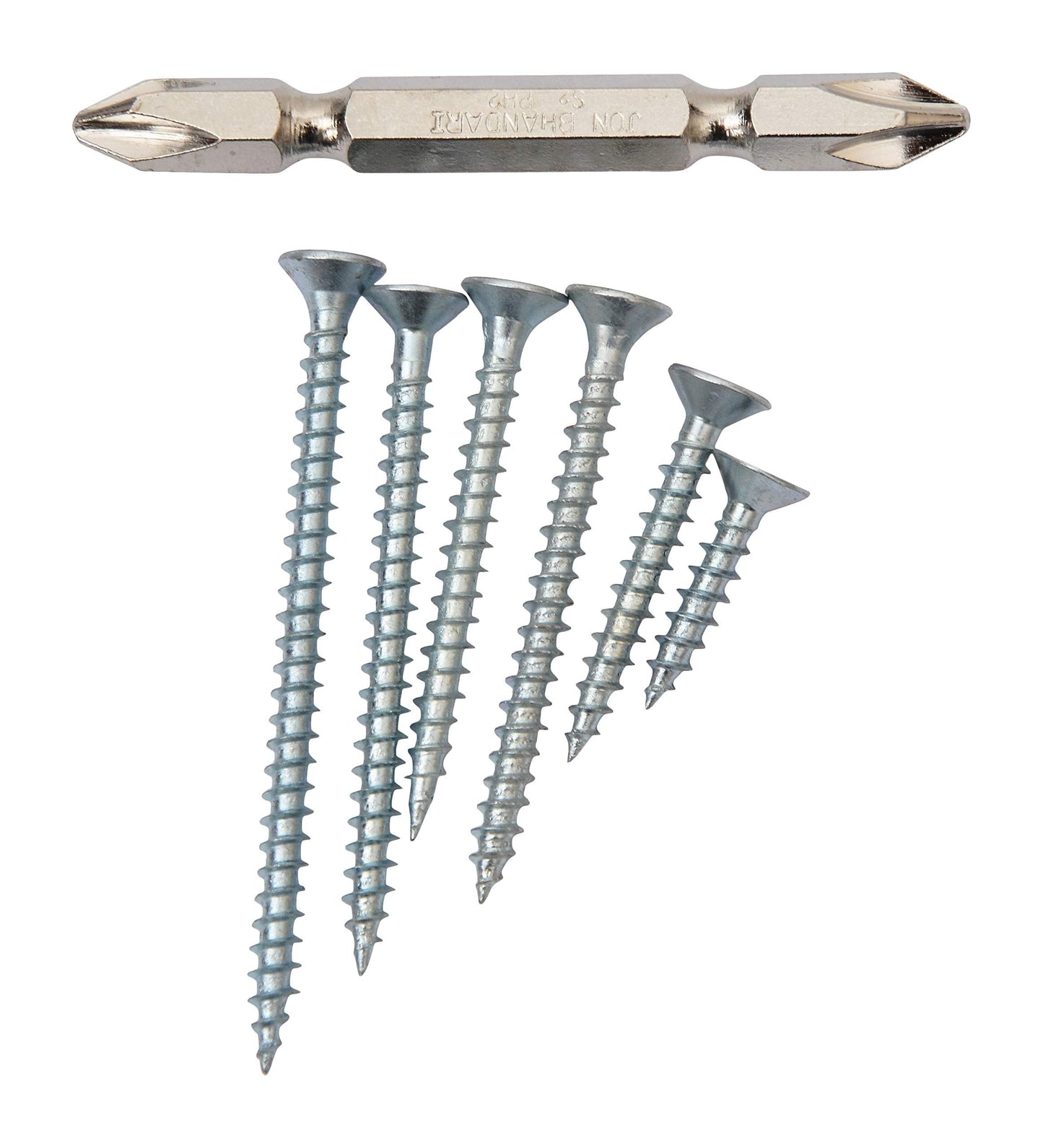 BITCORP Zinc Plated Chipboard Flat Head Tapping Screws / Wood Screw for Industrial & Home Use in Wood & Particle Board (Pack Of 351)