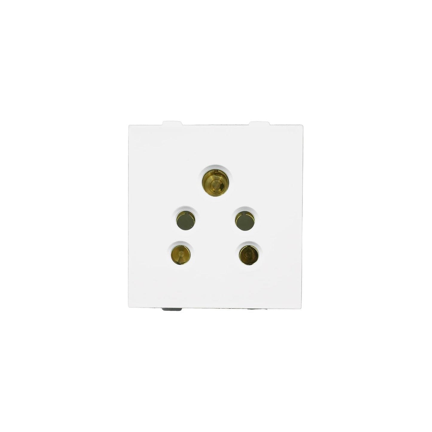 BITCORP Modular 6 Amp 5 Pin Electrial Socket 2-in-1 Pin Socket - White Colour Universal Fitting