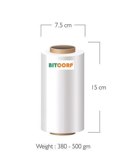 Bitcorp Biodegradable Wrapping Role for Packing Material with 1 Inch Core, 4 Inch (100 mm), 120 Meters Length Per Unit, Pack of 3 - (White)