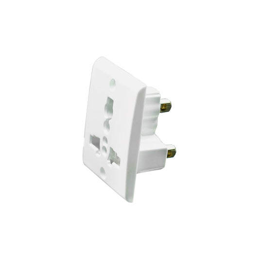 BITCORP 3 Pin Non Modular International Socket in Standard Size and White Color