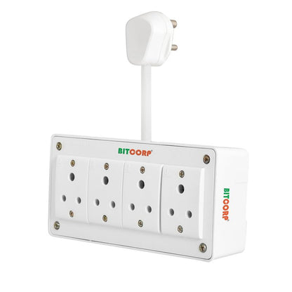 BITCORP Extension Board - 2500W 6A Extension Cord with 2 Universal Socket, Surge Protection for Home Office