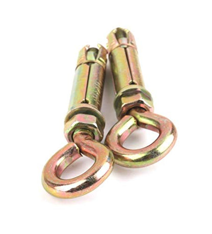 BITCORP Expansion Screws Closed Hook Anchor Bolts for Wall Concrete Brick, Gold, Set of 2