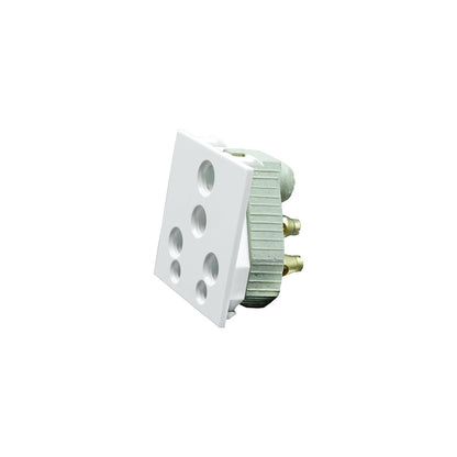 BITCORP 16A 6 pin Socket Without Shutter Big Multiplug Indian Electrical Adaptor Modular