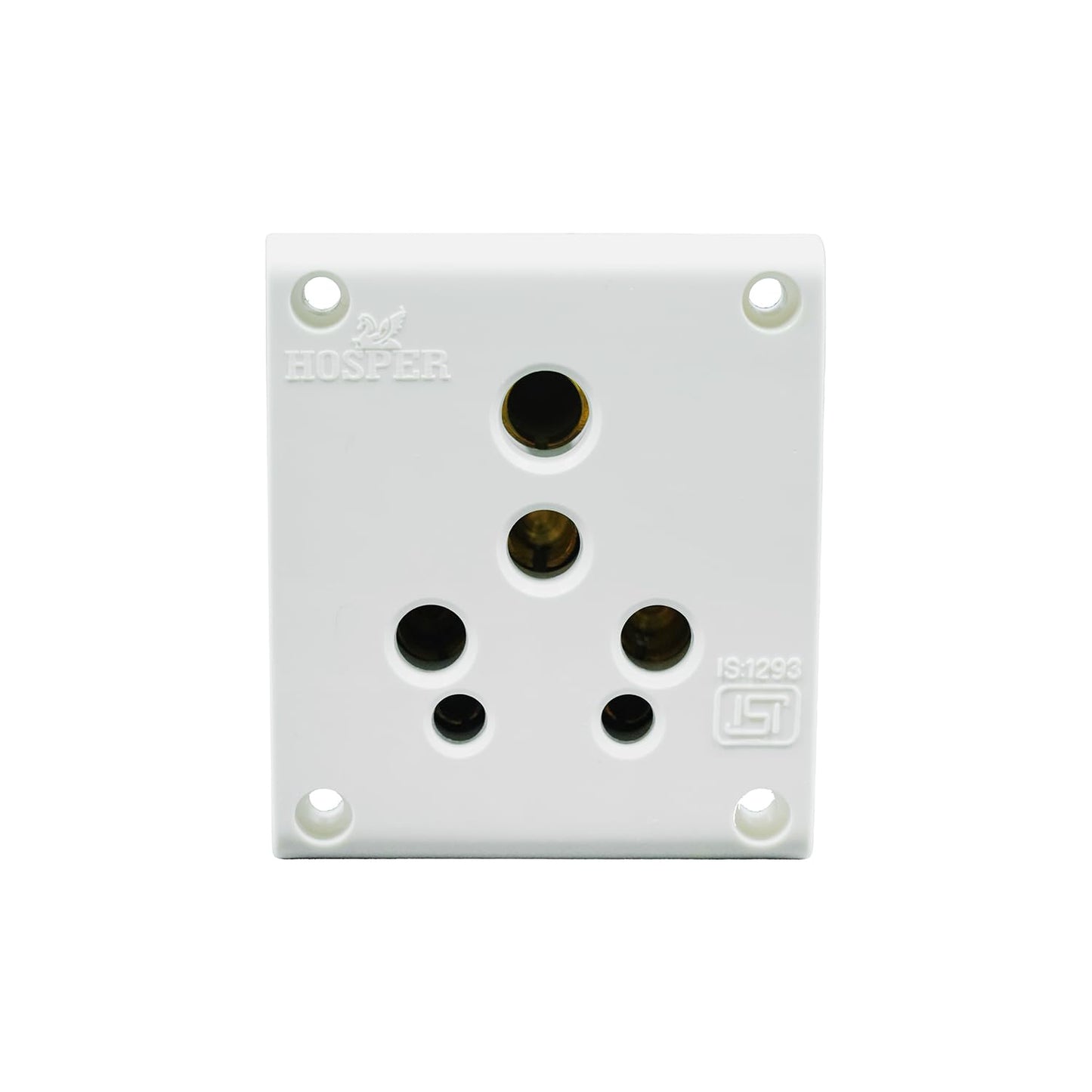 BITCORP 16A 6 pin Socket Without Shutter Big Multiplug Indian Electrical Adaptor Non Modular