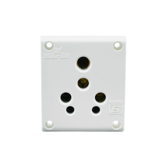 BITCORP 16A 6 pin Socket Without Shutter Big Multiplug Indian Electrical Adaptor Non Modular