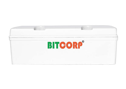 Bitcorp Extension Board 16A 20A 25A Muti Pin 3 Socket 3 (4000) Load Capacity with Surge Protector Meter Long Cable Cord for Heavy Duty Home Kitchen Office Outdoor Indoor Appliances (White)