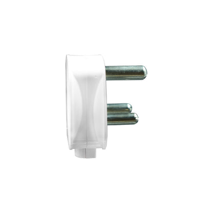 BITCORP 16A 3 Pin Top Plug Flat Plastic White Long Life Elegant Design Plug