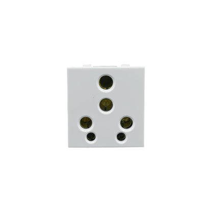 BITCORP 16A 6 pin Socket Without Shutter Big Multiplug Indian Electrical Adaptor Modular