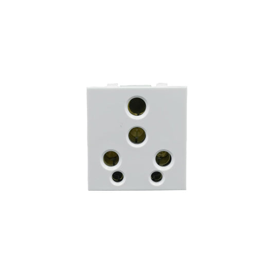 BITCORP 16A 6 pin Socket Without Shutter Big Multiplug Indian Electrical Adaptor Modular