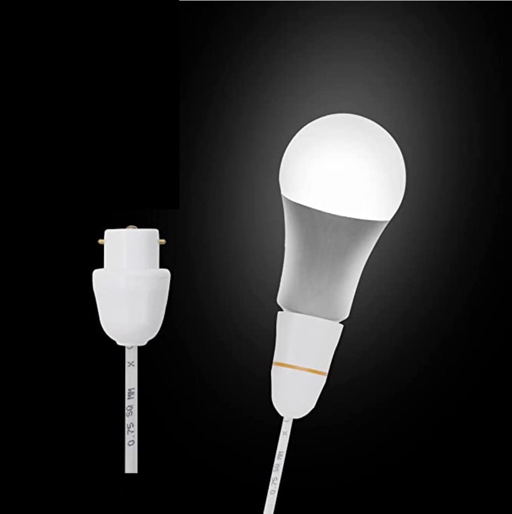 BITCORP Bulb Holder extension B 22 Socket with Flexible Wire & Adaptor Plug for Multipurpose Use Experiments,Parties,Festive Decorations,Diwali,Christmas,etc