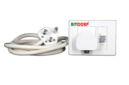 Bitcorp Electric Power Strip For 1.5 Ton Air Conditioner, 16A 3500W, AC Box Extension Board, Surge Protected, Cord for Home, Office Appliances, Cooler, Fridge, Air Conditioner, PC (White) 220 Volts