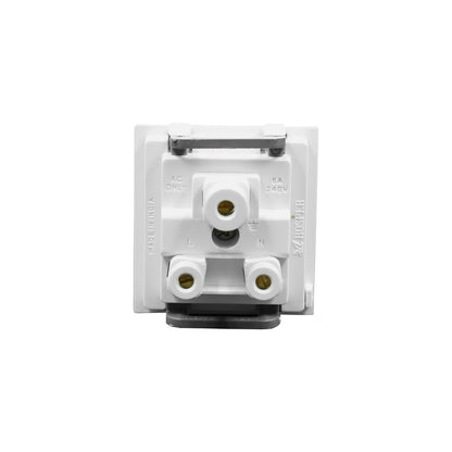 BITCORP Modular 6 Amp 5 Pin Electrial Socket 2-in-1 Pin Socket - White Colour Universal Fitting