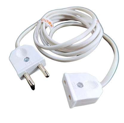 BITCORP 2-Pin Flexible Male-Female Socket with wire, Round Wire, Extension Cord for Multipurpose Use,Festive Decorations,Diwali,Christmas,etc (white) (15 Meter)