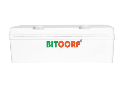 Bitcorp Extension Board 16A 20A 25A Muti Pin 3 Socket 3 (4000) Load Capacity with Surge Protector Meter Long Cable Cord for Heavy Duty Home Kitchen Office Outdoor Indoor Appliances (White)