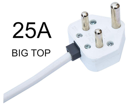 Bitcorp Extension Board 15A 16A 20A Muti Pin 8 Socket 1 (5000) Load Capacity with Surge Protector Meter Long Cable Cord for Heavy Duty Home Kitchen Office Outdoor Indoor Appliances (White)