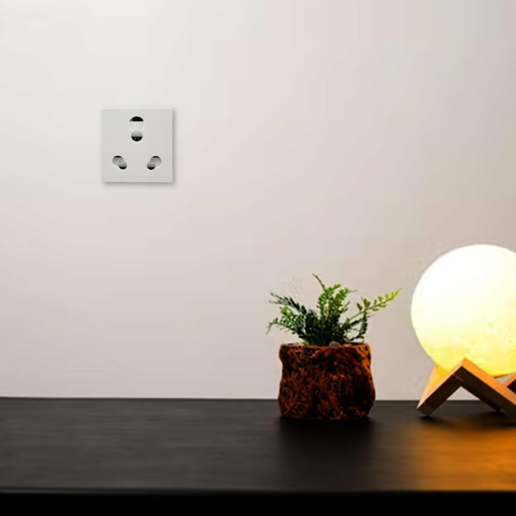 BITCORP 16A Socket with Shutter Module Universal Socket Safety Shutter white color