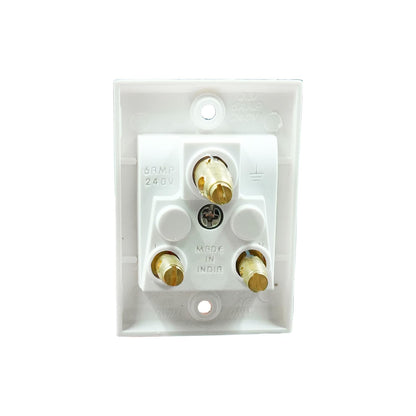 BITCORP 6A 5 Pin Non Modular Electrical Socket Elegant Design in White Colour
