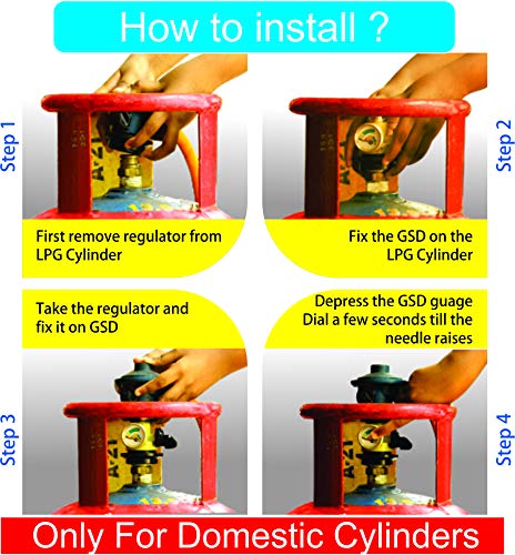 BITCORP GAS TRIP Original & Genuine Gas Safe 100% Automatic Gas Safety Device, Gas Leakage Detector, 100% Auto Cut Off, Golden (GOLD)(pack of 1)