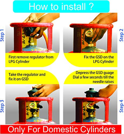 BITCORP GAS TRIP Original & Genuine Gas Safe 100% Automatic Gas Safety Device, Gas Leakage Detector, 100% Auto Cut Off, Golden (GOLD)(pack of 1)