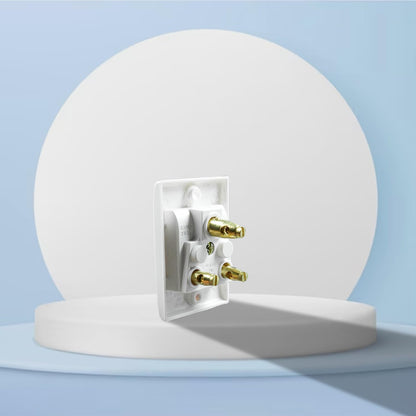 BITCORP 6A 5 Pin Non Modular Electrical Socket Elegant Design in White Colour