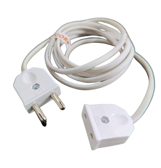 BITCORP 2-Pin Flexible Male-Female Socket with wire, Round Wire, Extension Cord for Multipurpose Use,Festive Decorations,Diwali,Christmas,etc (white) (10 Meter)