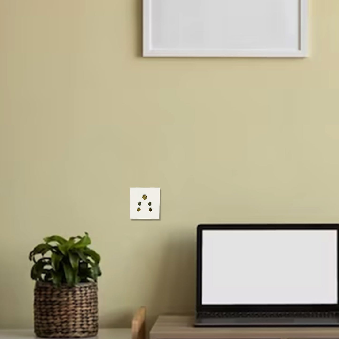 BITCORP Modular 6 Amp 5 Pin Electrial Socket 2-in-1 Pin Socket - White Colour Universal Fitting