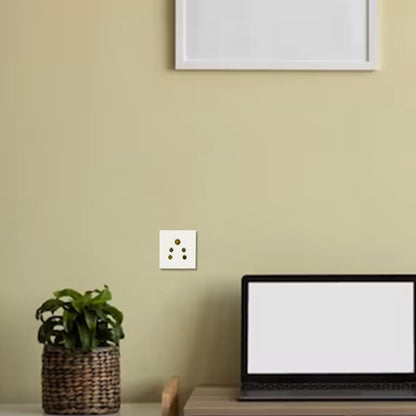 BITCORP Modular 6 Amp 5 Pin Electrial Socket 2-in-1 Pin Socket - White Colour Universal Fitting