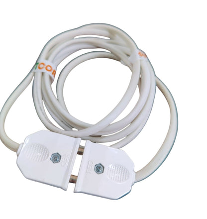 BITCORP 2-Pin Flexible Male-Female Socket with wire, Round Wire, Extension Cord for Multipurpose Use,Festive Decorations,Diwali,Christmas,etc (white) (15 Meter)
