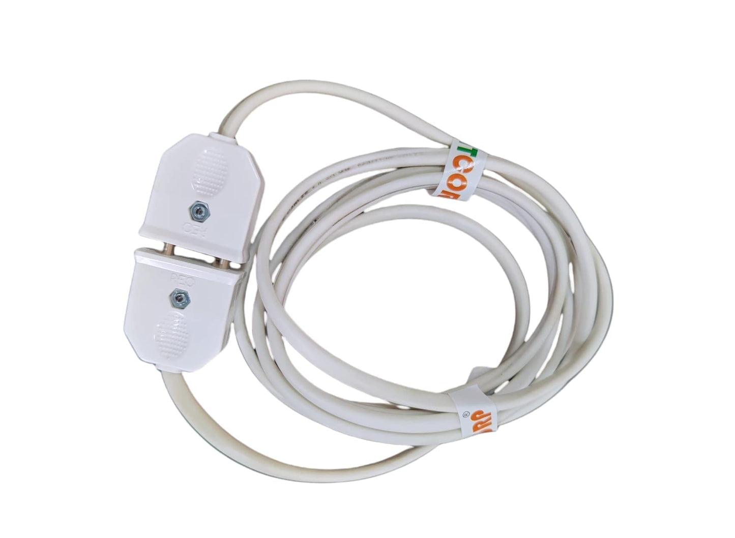 BITCORP 2-Pin Flexible Male-Female Socket with wire, Round Wire, Extension Cord for Multipurpose Use,Festive Decorations,Diwali,Christmas,etc (white) (15 Meter)