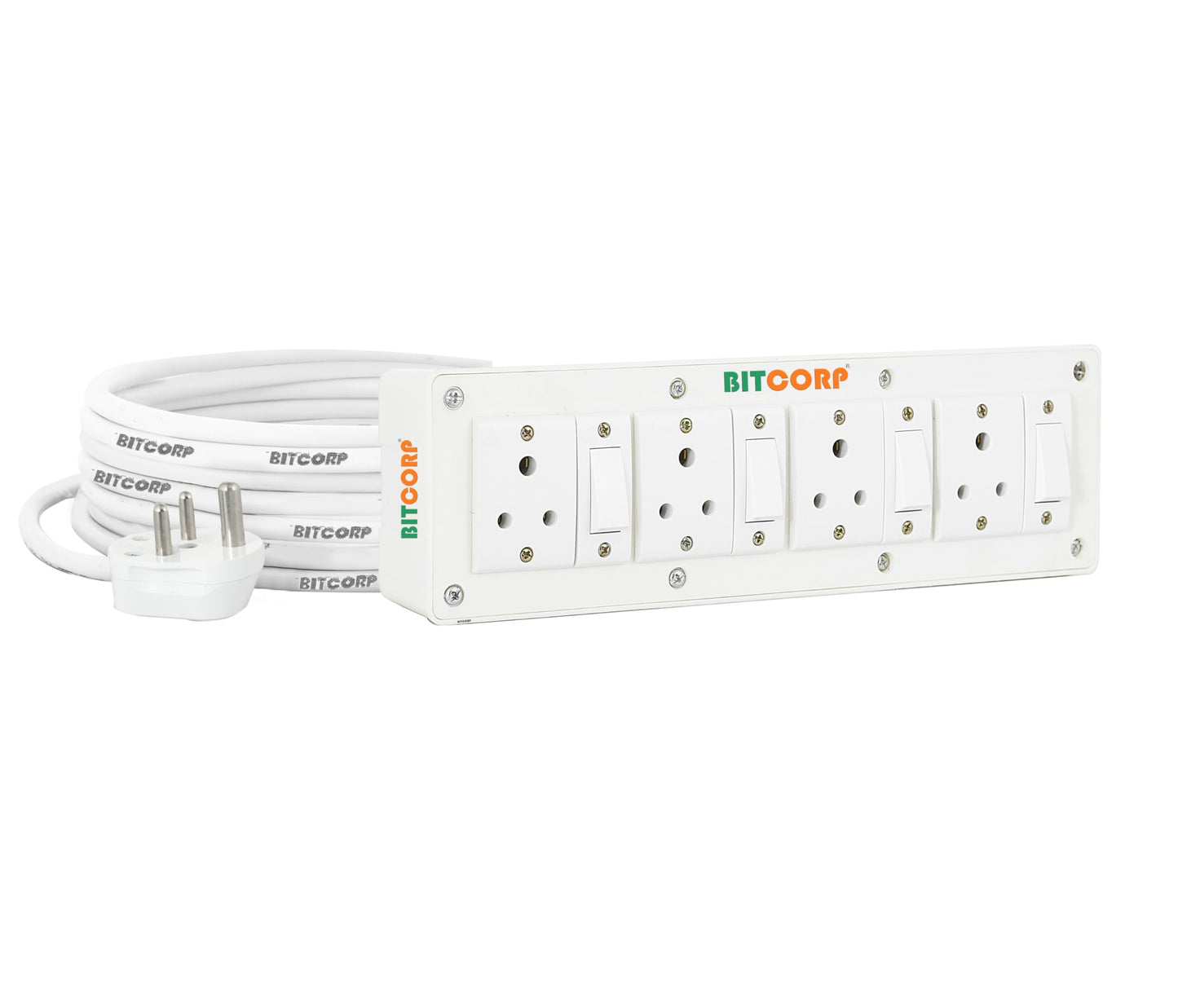 BITCORP Heavy Duty Extension Board 4 Socket 4 Switch