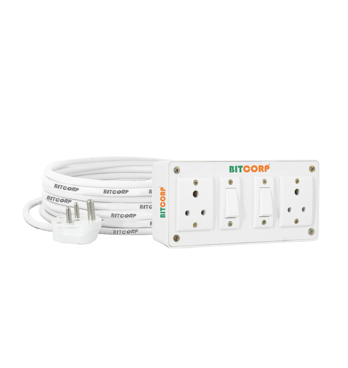 BITCORP Extension Board Heavy Duty 6A 2 Socket 2 Switch