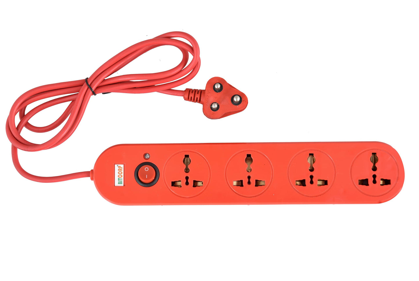 Bitcorp Extension Board 10Amp 250 Volts with Mtr Extension Cord & Surge Protector | Master Switch, Safety Shutter, 4 International Sockets | Multi Plug Travel Adapter for Home Appliances