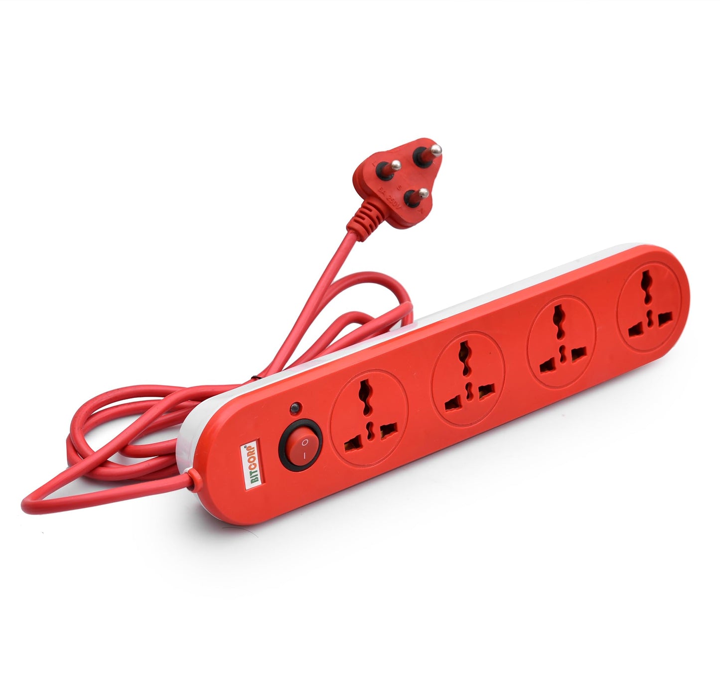 Bitcorp Extension Board 10Amp 250 Volts with Mtr Extension Cord & Surge Protector | Master Switch, Safety Shutter, 4 International Sockets | Multi Plug Travel Adapter for Home Appliances