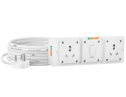 Bitcorp Multi Socket Extension Board 2 Way Plug and 1 Switch 15A 16A 20A (3500W)