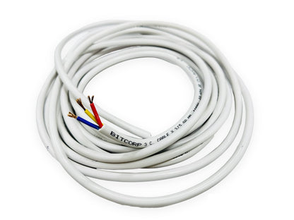 BITCORP .75 mm 3 core copper wire cable cord (white)