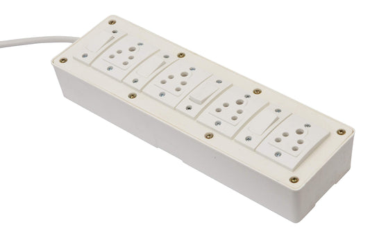 Extension Cord Surge Protector, 12 Outlets, 240V, 1-30m Length, Copper Wire, White