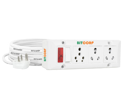 BITCORP Heavy Duty Extension Board 3 Multi Socket 1 Switch