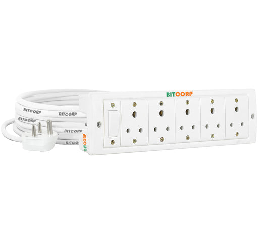 BITCORP Heavy Duty Extension Board 5 Socket 1 Switch