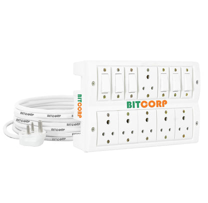 BITCORP Extension Board Heavy Duty 6A 6 Socket 6 Switch