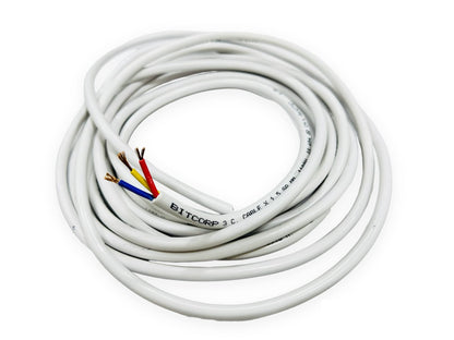 BITCORP 1.5 mm 3 core copper wire cable cord (white)
