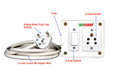 BITCORP Heavy Duty Extension Board 1 Socket 1 Switch