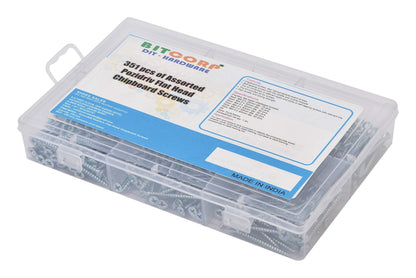 BITCORP Zinc Plated Chipboard Flat Head Tapping Screws / Wood Screw for Industrial & Home Use in Wood & Particle Board (Pack Of 351)