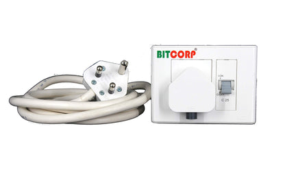 Bitcorp Electric Power Strip For 1.5 Ton Air Conditioner, 16A 3500W, AC Box Extension Board, Surge Protected, Cord for Home, Office Appliances, Cooler, Fridge, Air Conditioner, PC (White) 220 Volts