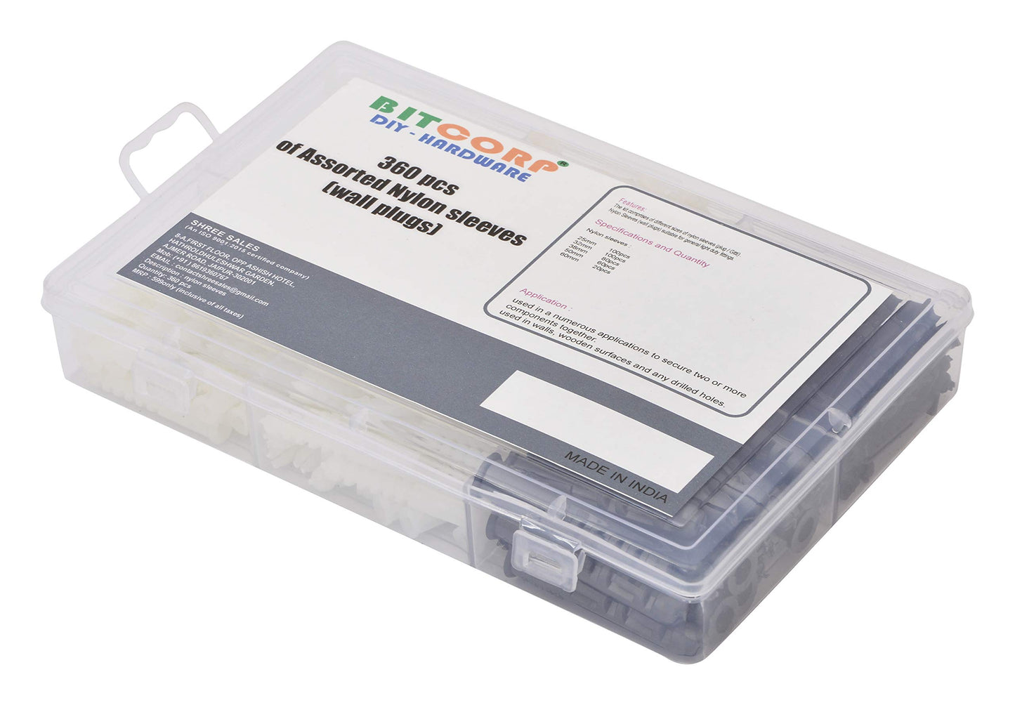 BITCORP DIY Hardware (Kit, Assorted Sleeves(Pack of 360))