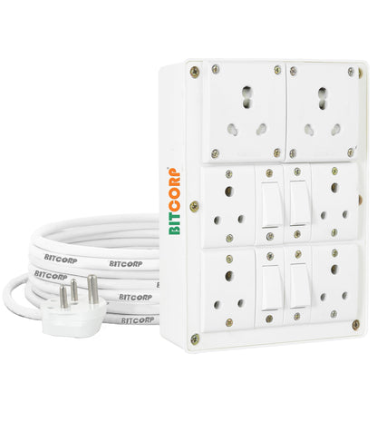 BITCORP Heavy Duty Extension Board 6 Socket 4 Switch