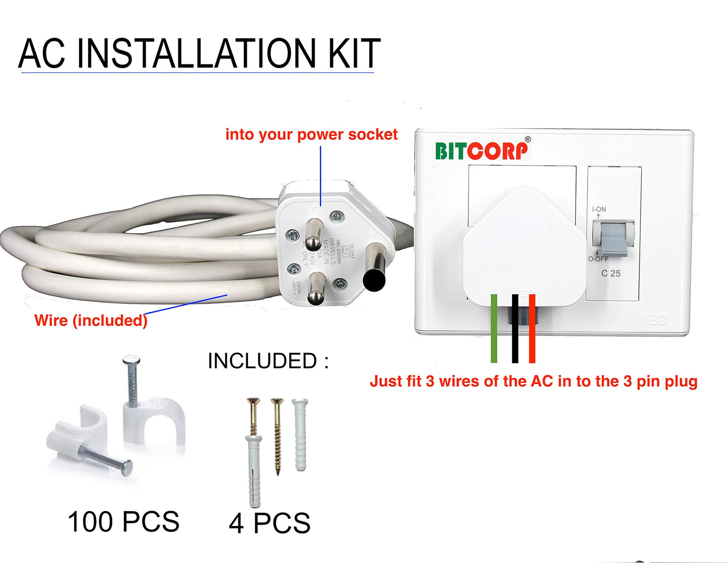 BITCORP Heavy Duty AC Box with MCB