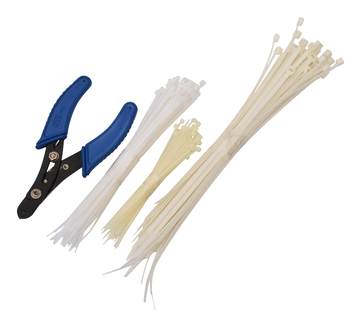 BITCORP DIY Hardware 200ANCT Assorted Nylon Cable Ties (4‰€,6‰€,8‰€,10‰€12‰€) with Wire Cutter/Stripper (Pack of 200)