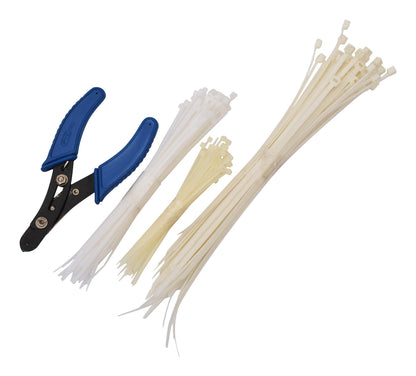 BITCORP DIY Hardware 200ANCT Assorted Nylon Cable Ties (4‰€,6‰€,8‰€,10‰€12‰€) with Wire Cutter/Stripper (Pack of 200)